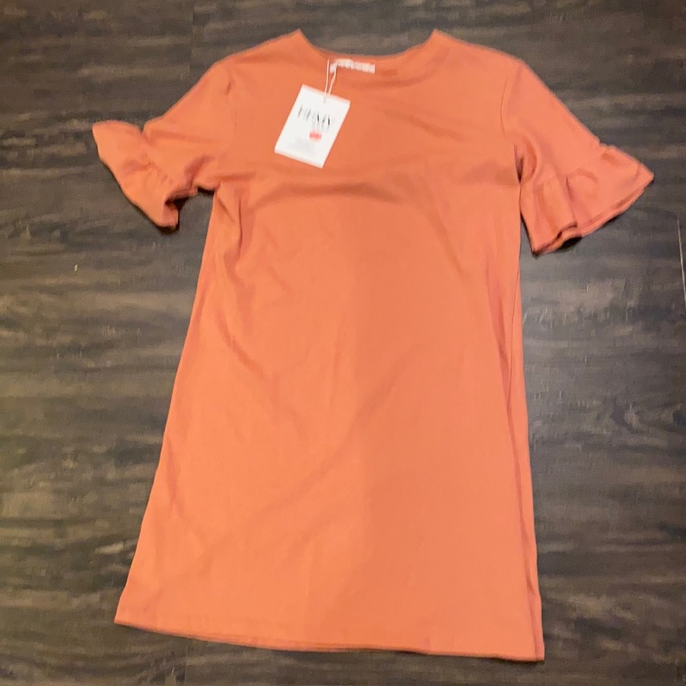 Orange shirt dress